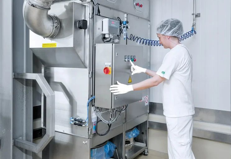 Centralized exhaust system for production lines and transfer points