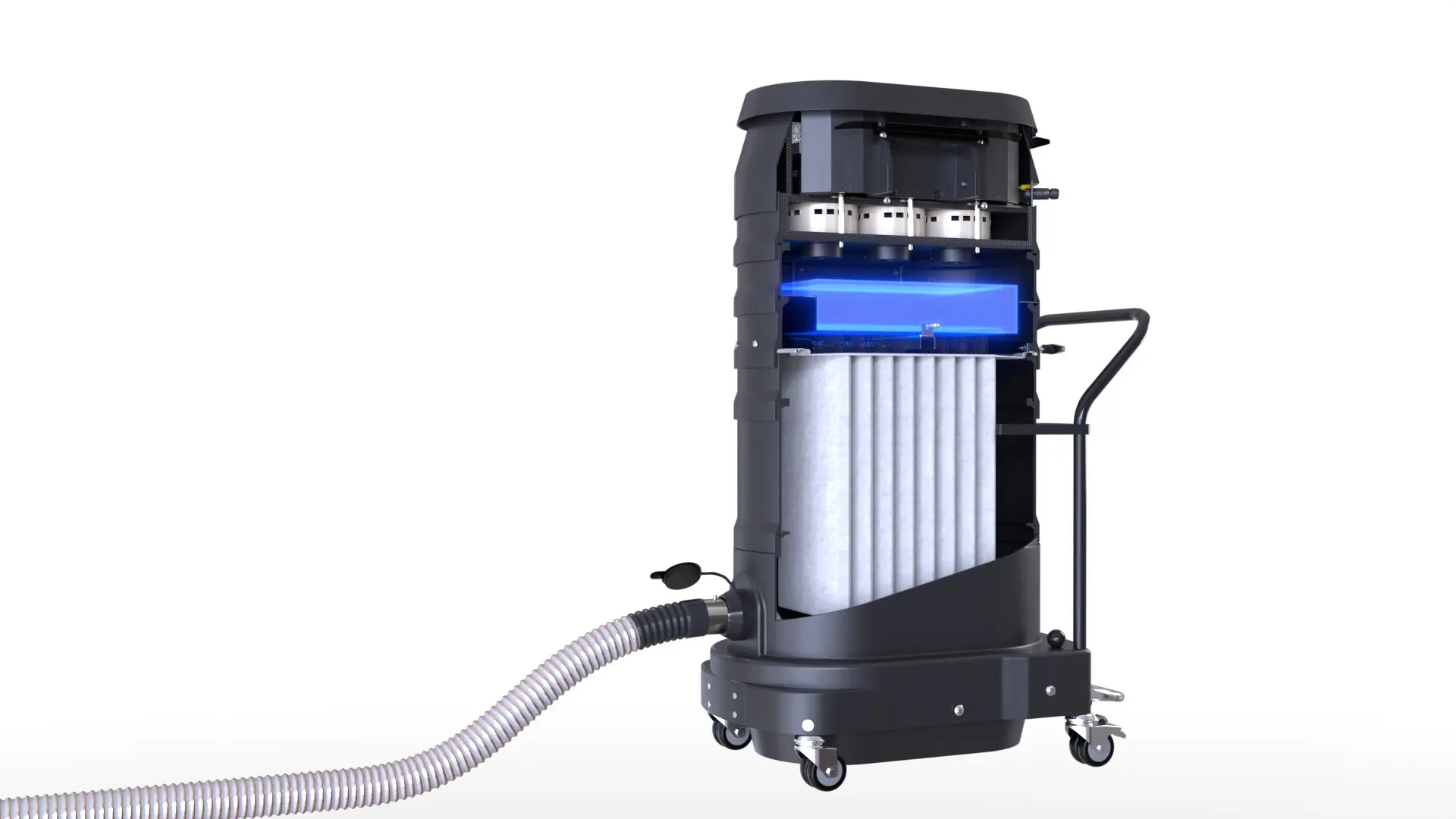 Optional residual dust filter, dust class H. For the finest particles. Against hazardous substances.