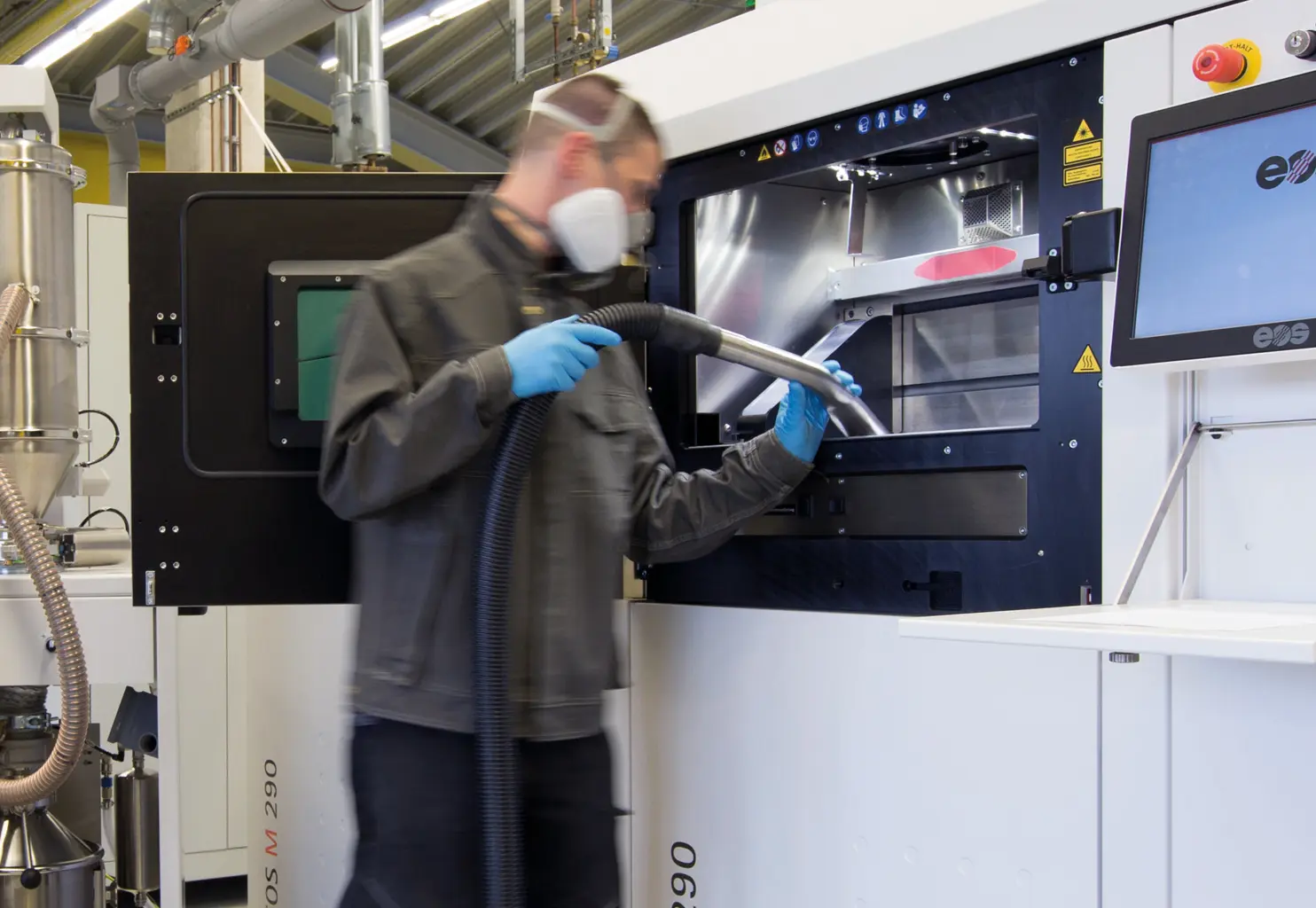Removal of conductive powder residue from the process chamber