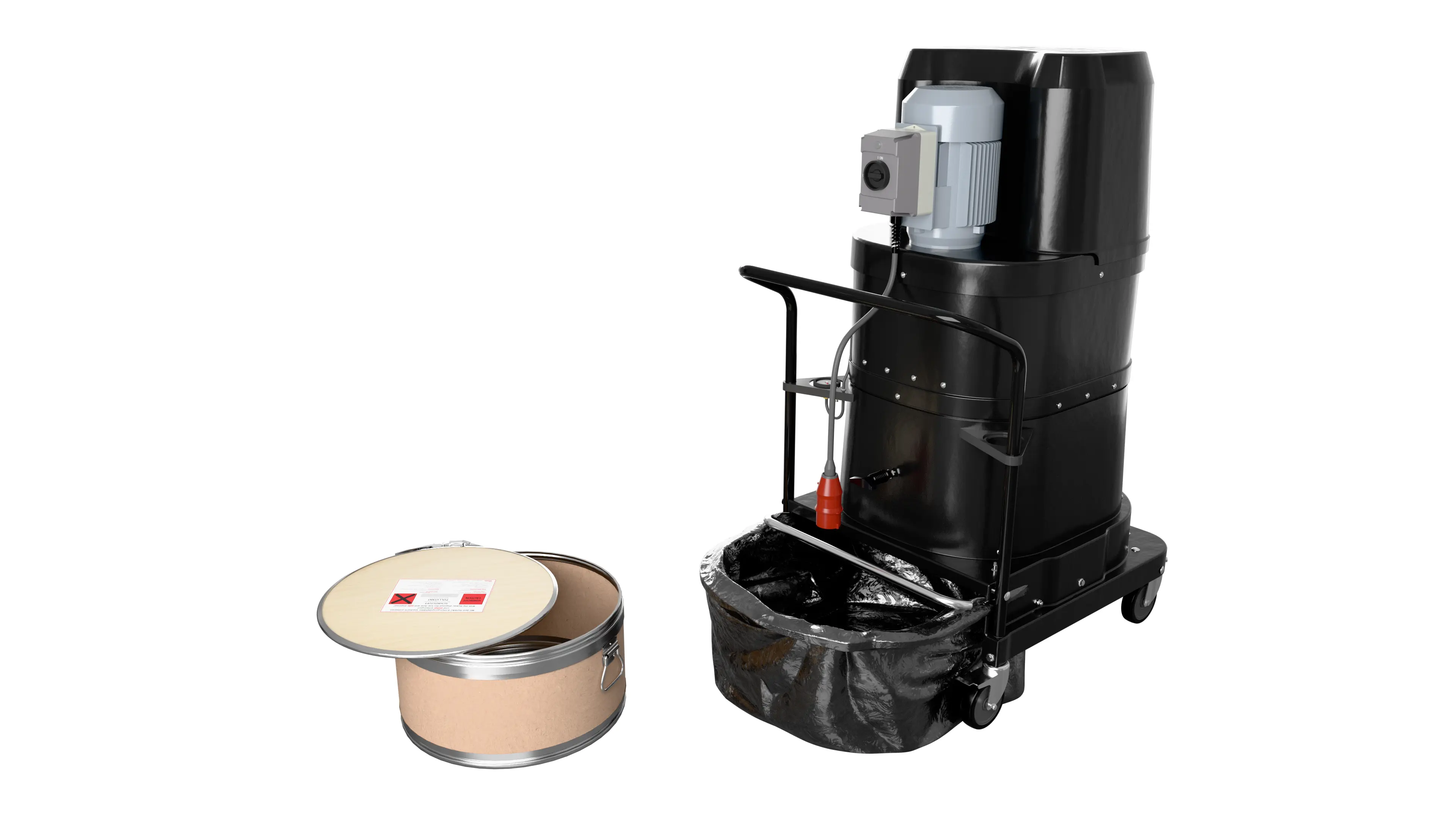 More capacity for less downtime: The larger tank and discharge capacity significantly extends emptying intervals. Ideal for applications involving high material volumes or continuous operation.