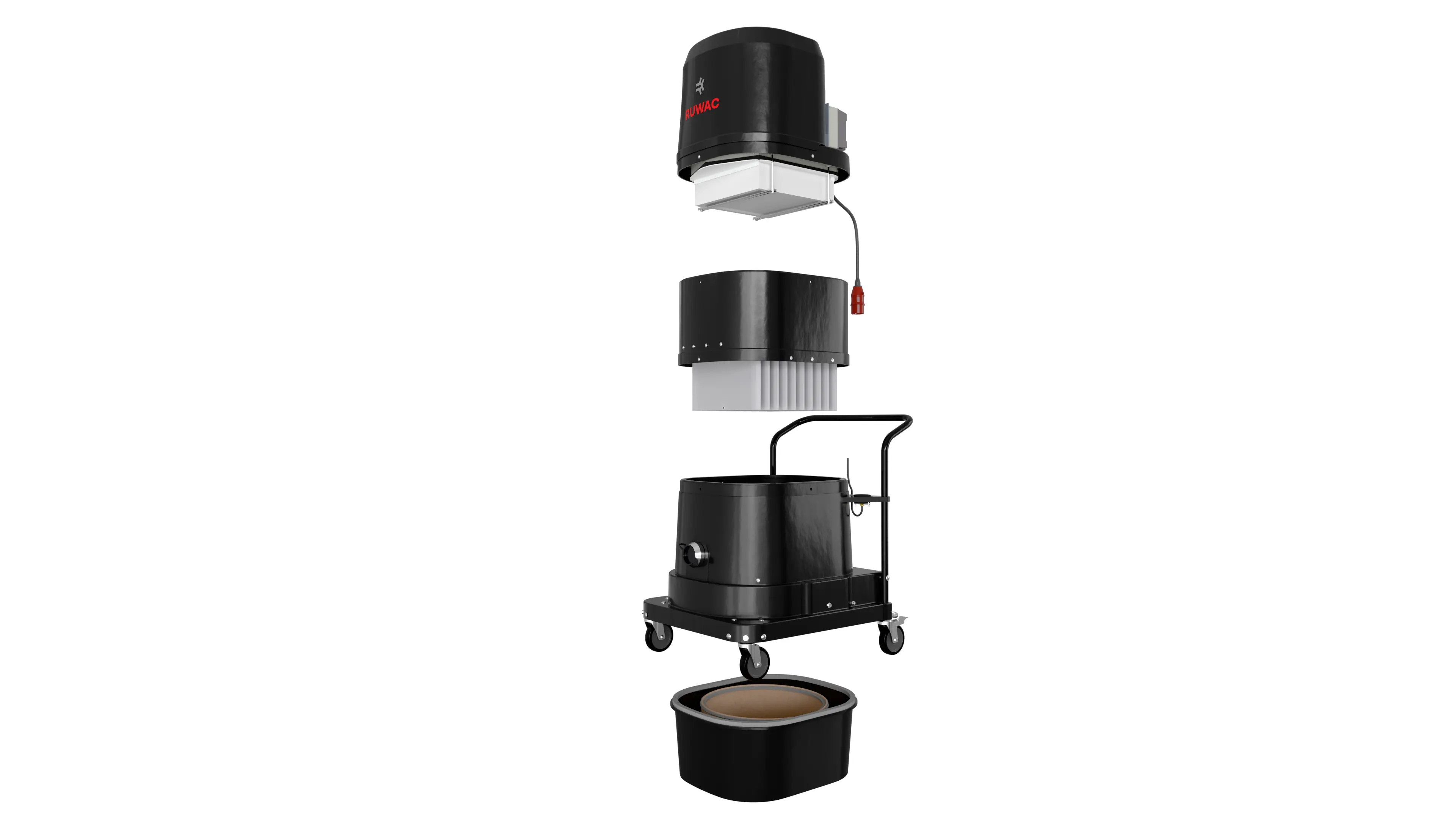 Modular system: Motor power, filter technology, cleaning, and waste disposal systems can be individually combined and adjusted at any time. The DS2 adapts to changing requirements—without the need to replace the unit.