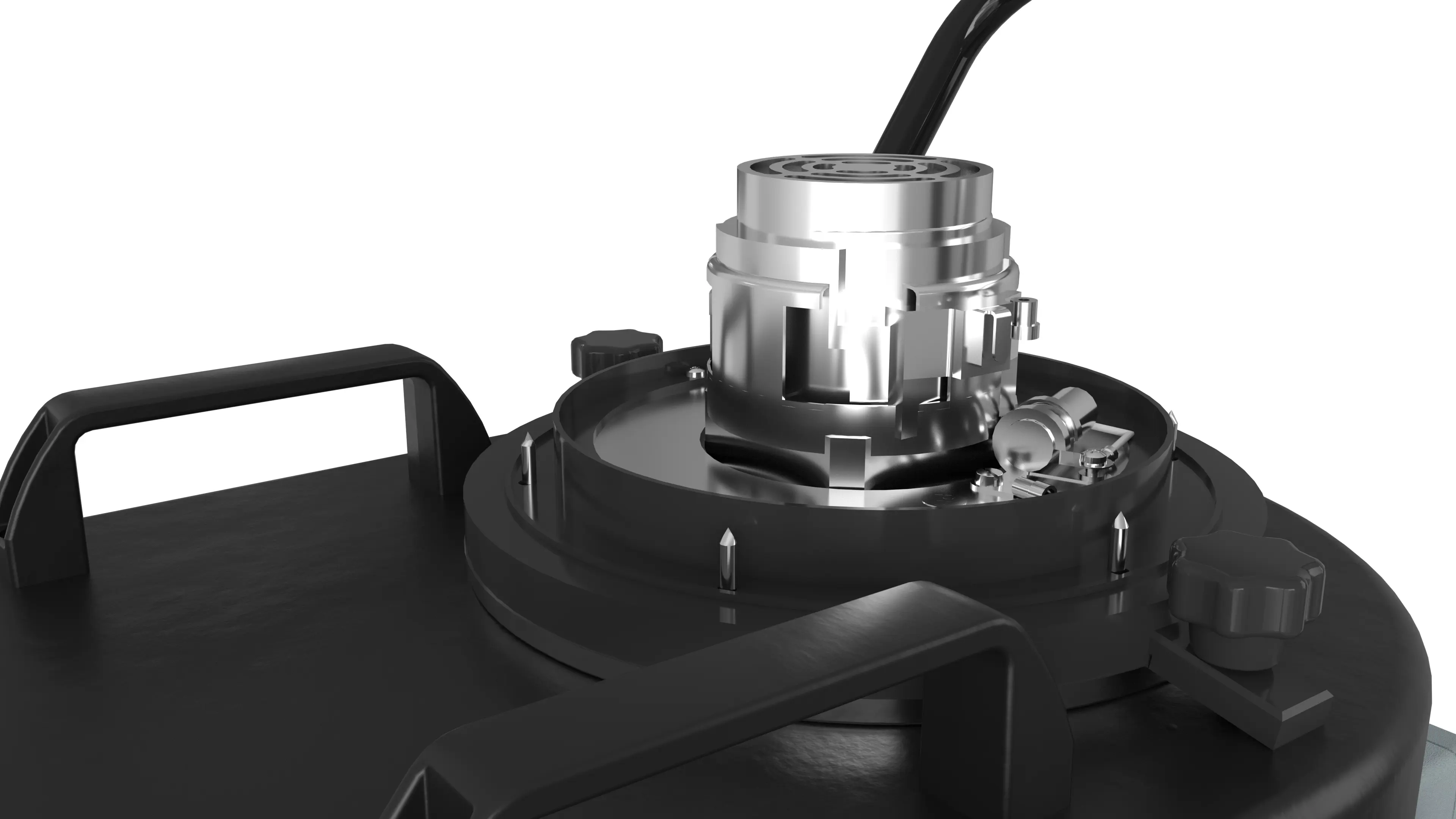 Powerful suction capacity for liquids: The 1.2-kW drive delivers consistently high suction power for large volumes of liquid. Higher motor power ratings are available upon request.