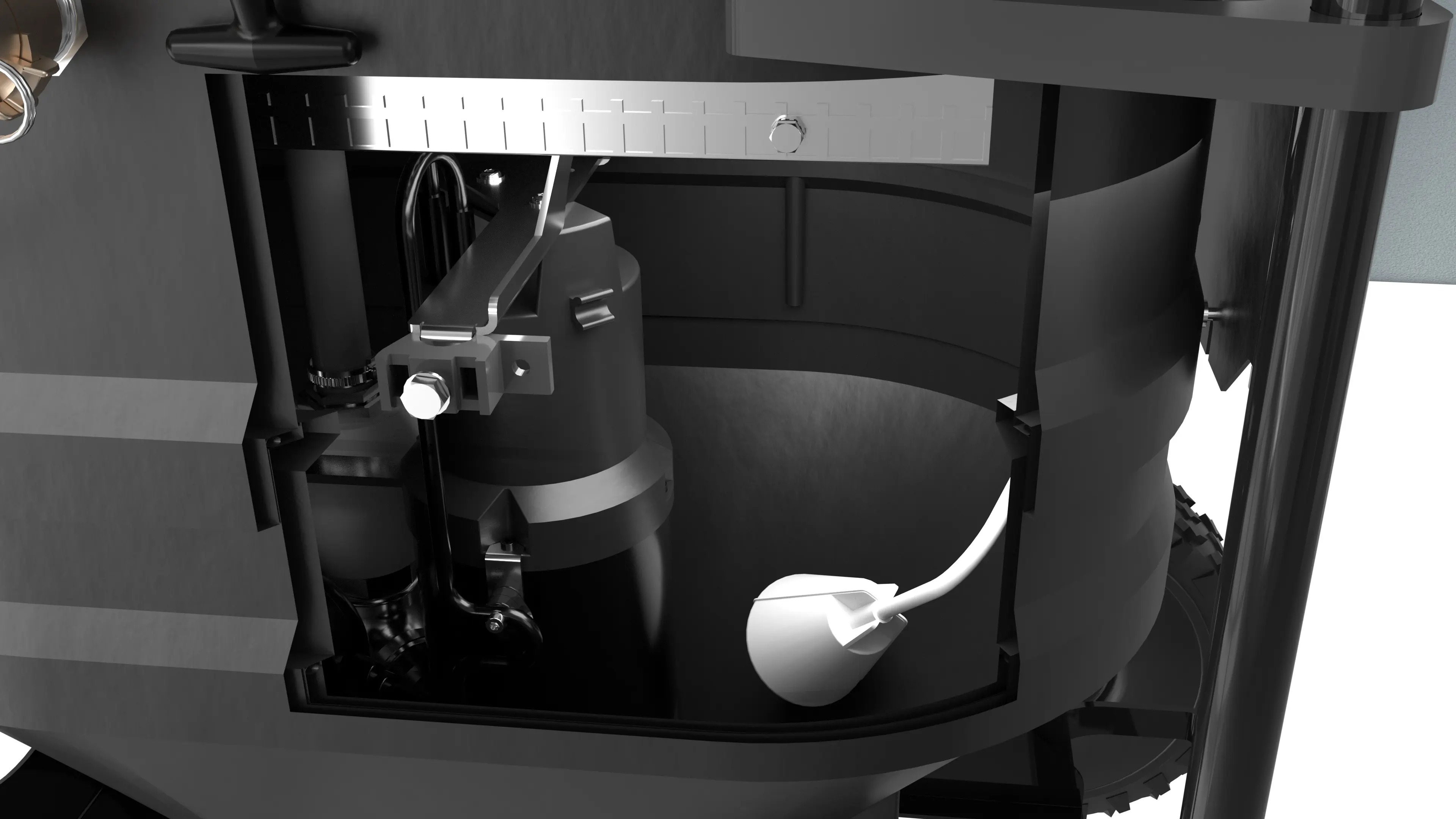 Automatic level control: An integrated level sensor automatically shuts off the suction motor when the maximum level is reached. This reliably protects the system from over-suction.