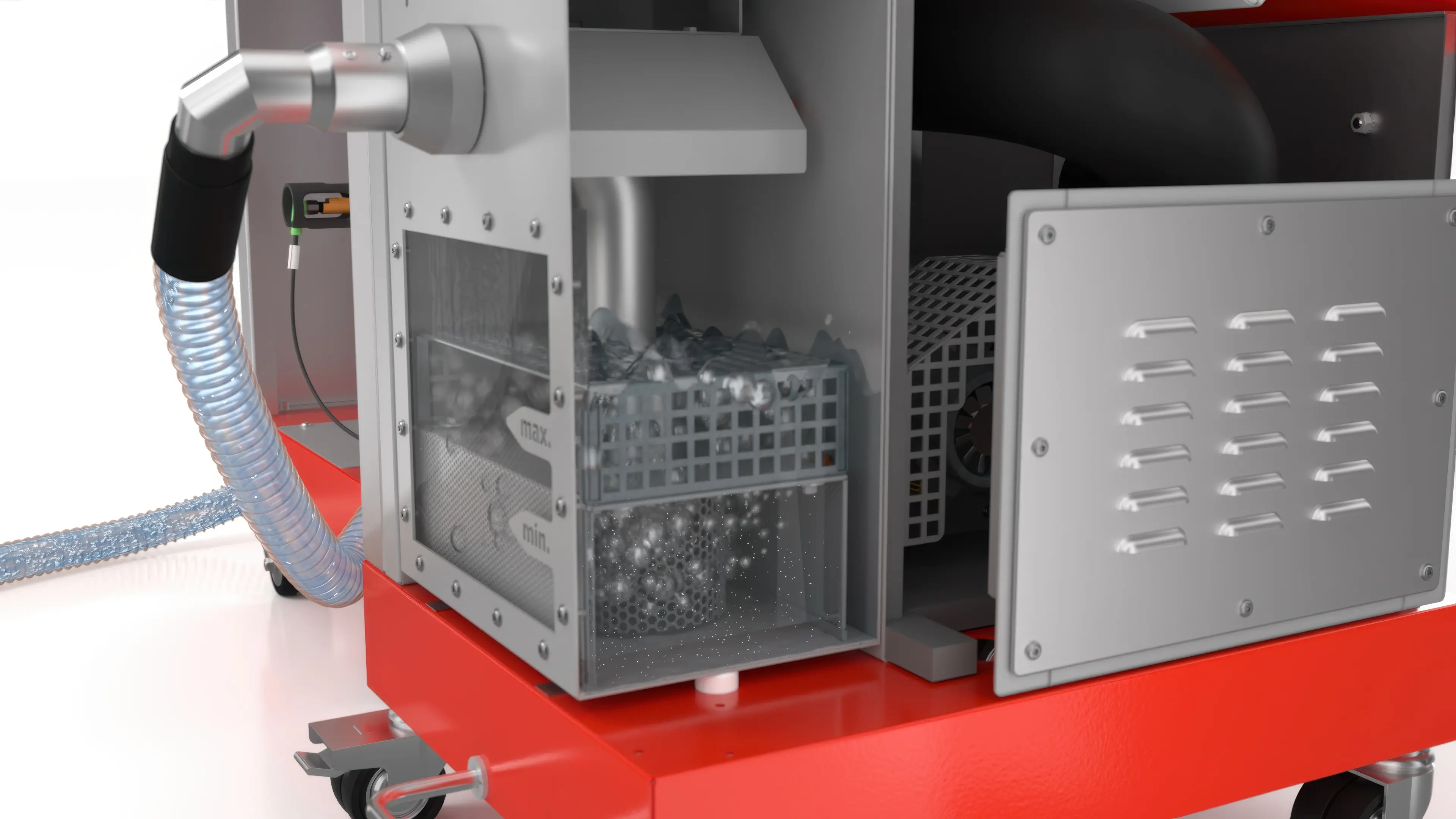 Overall economic process. Less contamination in the wet separator means less maintenance, less liquid waste, and lower disposal costs—the process pays for itself more quickly.