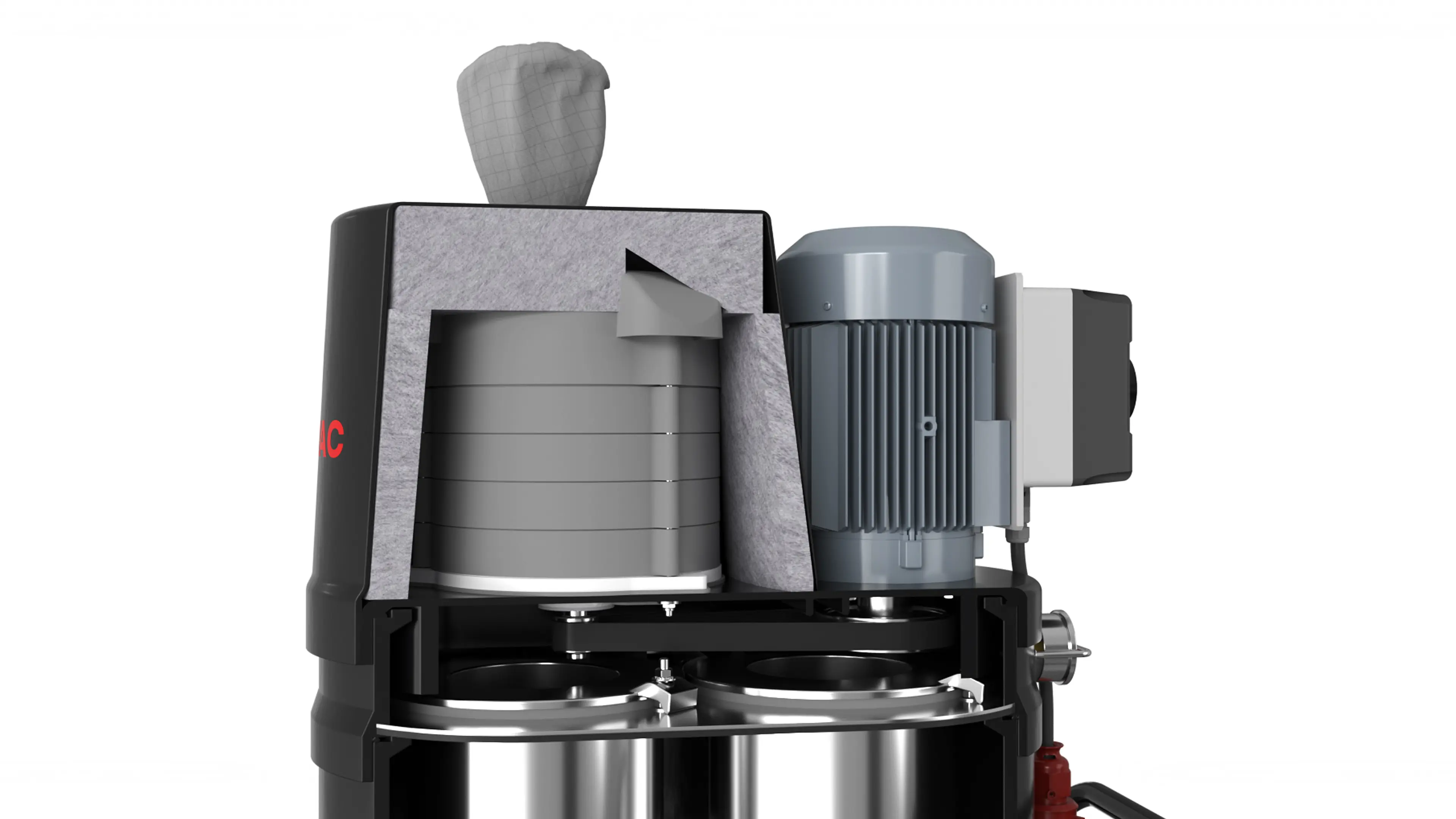 Greater suction power for demanding applications. Significantly more power reserves than the NA7—designed for processes with higher throughput, denser dust, or longer operating times.