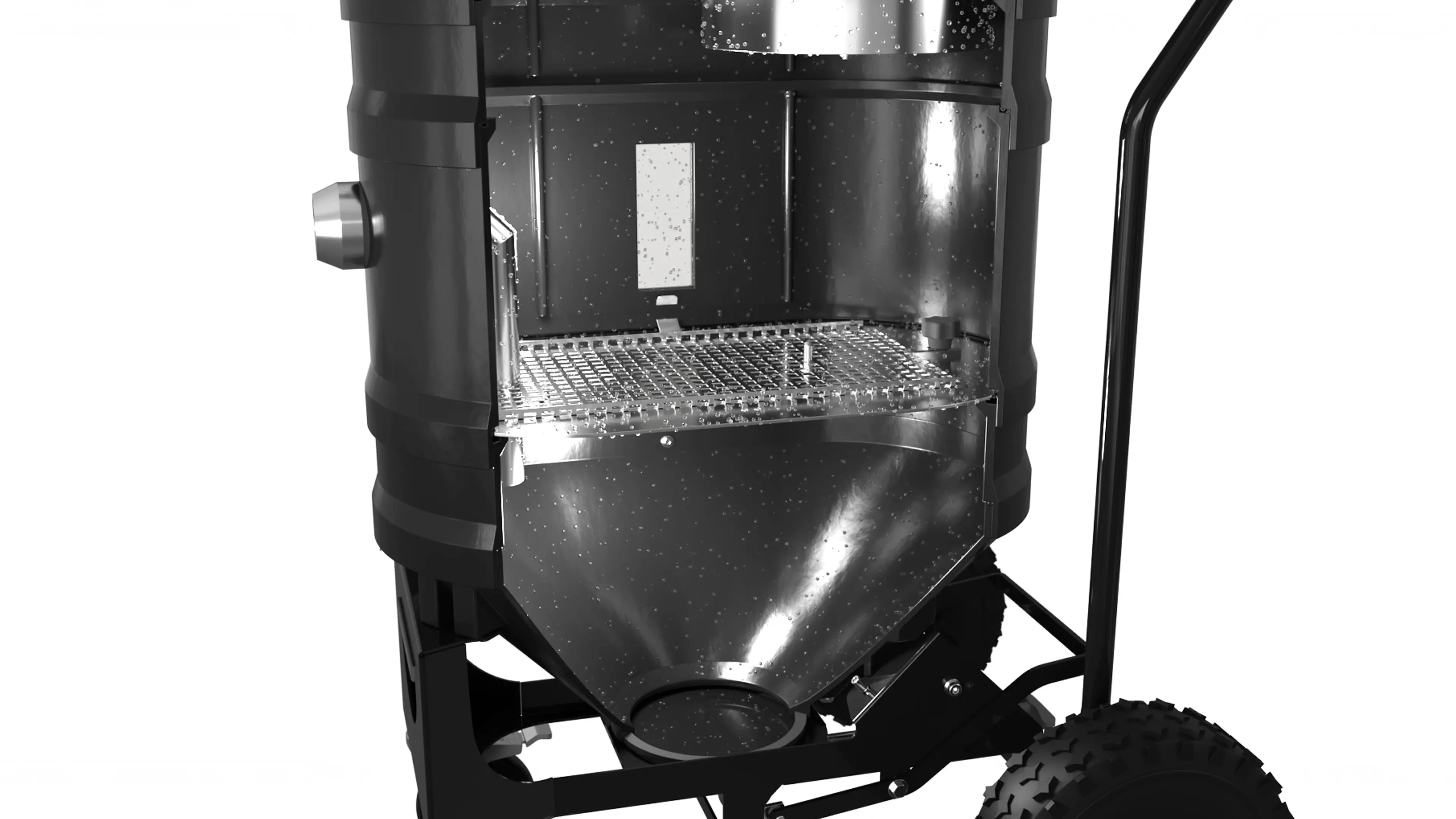 More fluid capacity. Smoother operation. The larger fluid reservoir traps more dust over a longer period of time—resulting in longer service life, fewer changes, and more stable operation even under high dust loads.