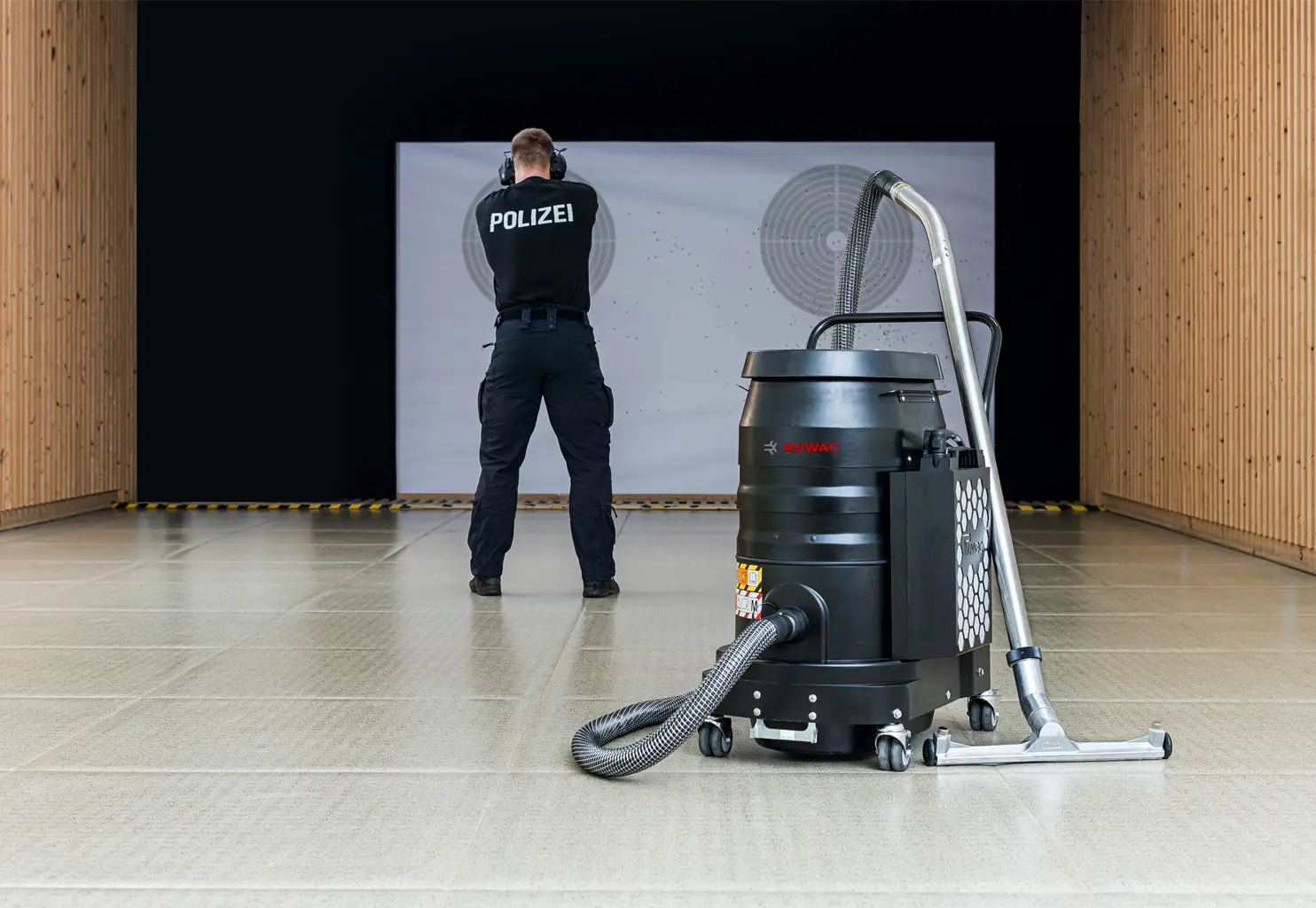 Cleaning a police shooting range