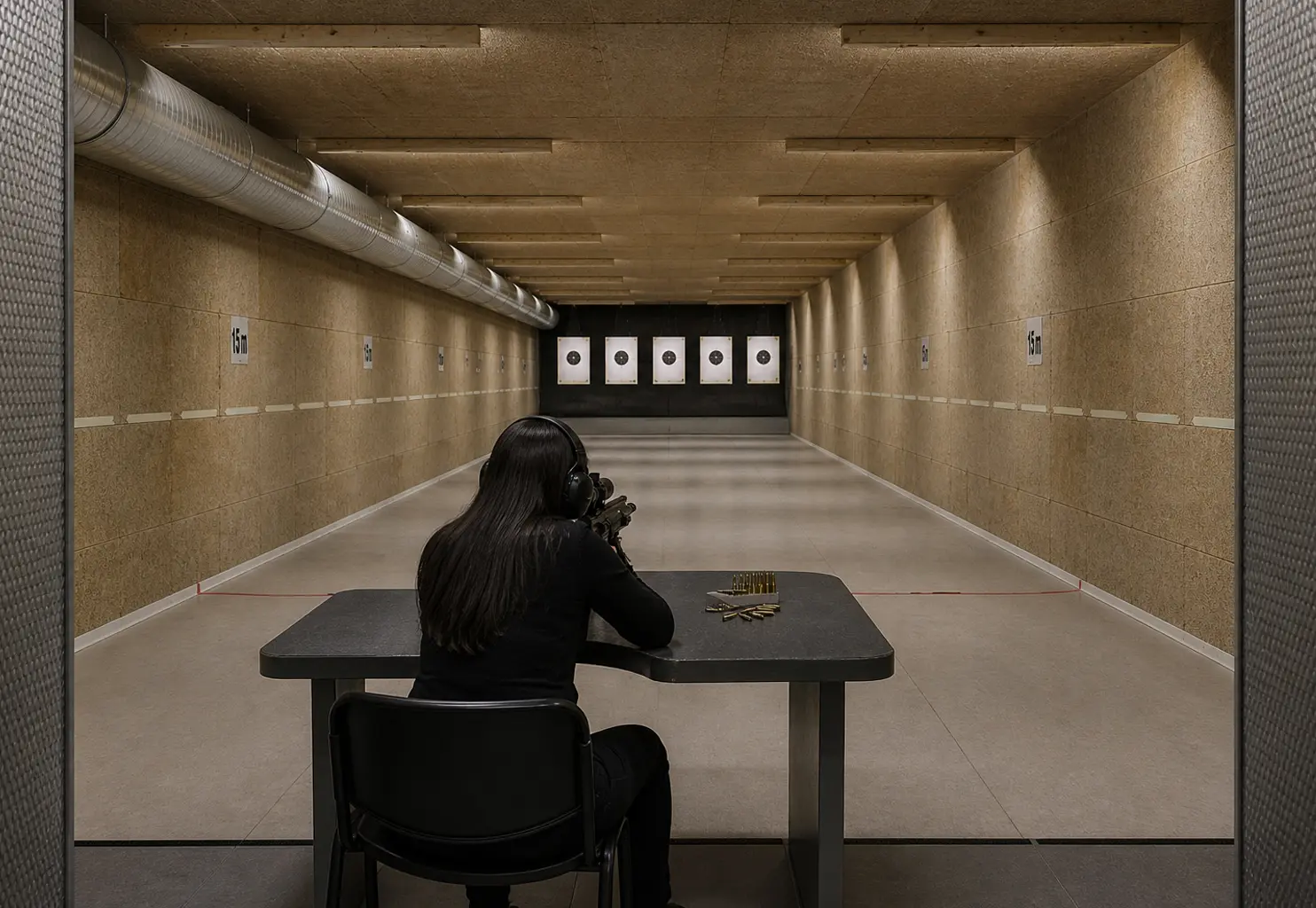 Regular maintenance cleaning at a training shooting range